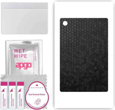 Produktbild von apgo Rückseite Schutzfolie, Skin, kompatibel mit Samsung Galaxy Tab A8 10.5, Hinten Displayschutzfolie aus Vinylfolie, kratzfest, einfache Montage - Schwarze Honigwabe