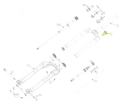 Image de Kit Manitou IVA pour fourche R8 Pro, 8 pièces, couleur noire - optimisation du volume d'air.
