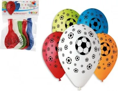 Produktbild von Ballon/Ballons aufblasbarer Fußball 12'' Durchmesser 30cm 5Stück im Beutel