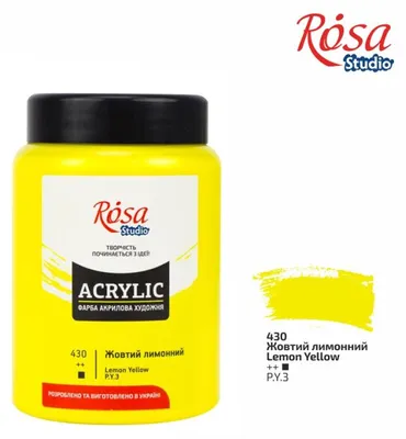 Immagine prodotto di Rosa Studio colore acrilico 400 ml giallo limone Pittura creativa