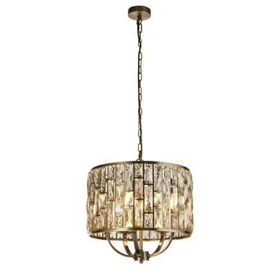Produktbild von Klassischer Juwelen-Kronleuchter Stahl Messing Glas 5 Lichter E14