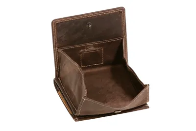 Produktbild von LEAS Wiener-Schachtel mit großer Kleingeldschütte im Vintage Style, Echt-Leder, dunkelbraun Vintage-Collection''