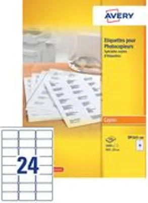 Produktbild von Avery DP002-100, Weiß, Selbstklebendes Druckeretikett, A4, Papier, Permanent, Rechteck