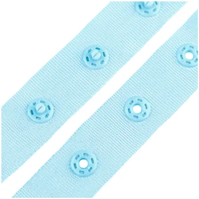 3m Druckknopfband 18mm Druckknopf Band Bodyverschluss Miederband Farbwahl hellblau