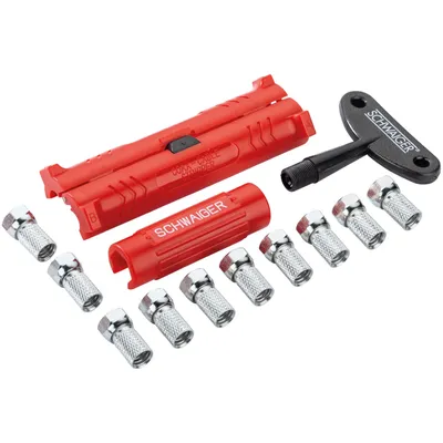 Obrázok produktu pre Schwaiger Montageset 10 x F-Stecker/Abisolierer/Abdrehhilfe