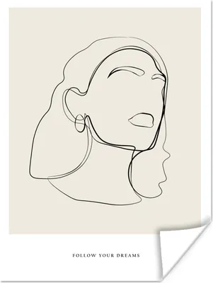 Produktbild von MuchoWow® Poster Frauen - Linienkunst - Text - Zitate 120x160 cm - Wandbilder