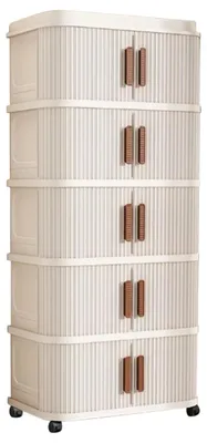 Productafbeelding van Solidchoice - Opbergkast met Wieltjes en 5 Niveaus voor Kleding en Speelgoed