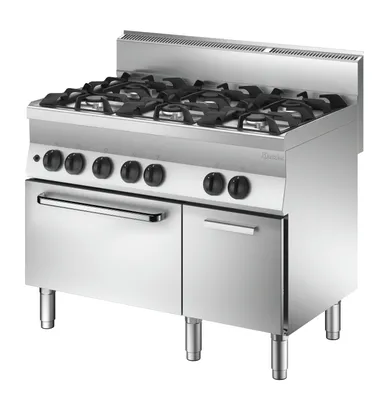 Produktbild von 6 Flammen Gasherd mit Gasbackofen - neutrales Schrankelement