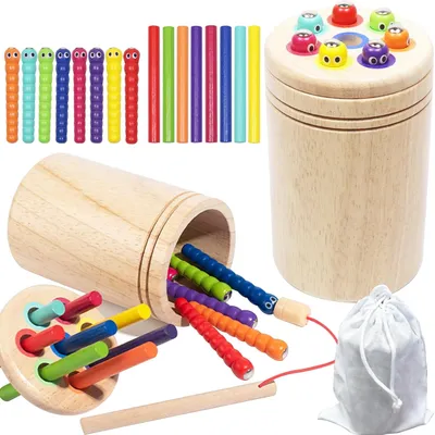 Produktbild von Montessori Spielzeug 2-in-1, Montessori Sortierspiel Holzspielzeug, Steckspiel Holz, Farbe Form Sortierspiel, Lernspielzeug, Motorikspielzeug