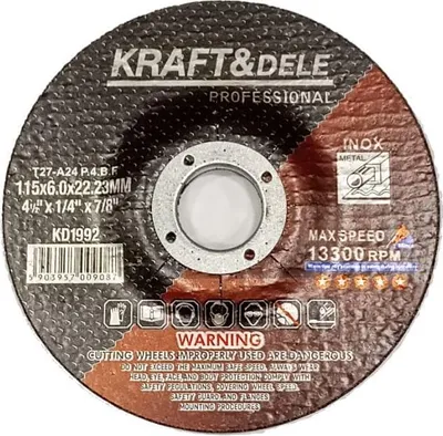 Obrázek produktu pro Brusný kotouč na nerezovou ocel Kraft&Dele KD1992, 115 × 6,0 × 22,23 mm