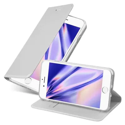 Produktbild von Cadorabo Handyhülle für Apple iPhone 7 / 7S / 8 / SE 2020 Schutz Hülle in Silber Cover Etui Book Case Booklet
