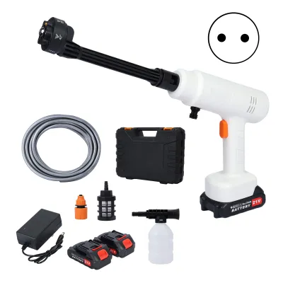 Produktbild von Elektrischer Hochdruckreiniger, 180 W, tragbarer, automatischer, kabelloser elektrischer Hochdruckreiniger mit 6-in-1-Funktion und verstellbarer Düse, 2 Akkus, 1 Ladegerät, für Zaun, Auto, Bodenbewässerung, Gemüse