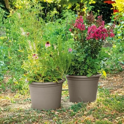 Immagine prodotto di Vaso per piante Deroma 60 cm Taupe Iniettato Circolare Ø 60 cm