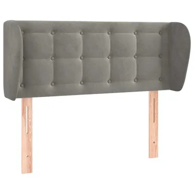 Produktbild von Kopfteil mit Ohren Hellgrau 83x23x78/88 cm Samt