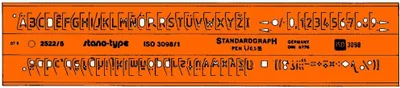 Produktbild von Standardgraph Schriftschablone stano-type Typ B gerade, Mittelschrift 5 mm