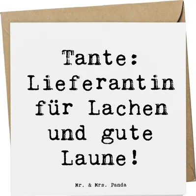 Produktbild von Mr. & Mrs. Panda Grußkarte Spruch Tante Lieferantin - Weiß - Geschenk, Neffe, Weihnachten, faltkarte, Freude, doppelkarte, anlasskarte, Familienmitglieder, Klappkarte