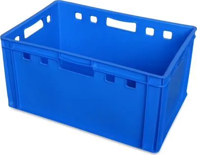 Produktbild von 1 x Eurofleischerkiste Vorratsbox E3 Kiste Behälter Gemüsekiste stabelbar Farbe blau (1xE3 blau)