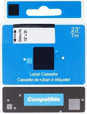 Obrázok produktu pre PRINTLINE kompatibilná páska s DYMO, 45017 S0720570,12mm,7m,čierna tlač/červený podklad, D1