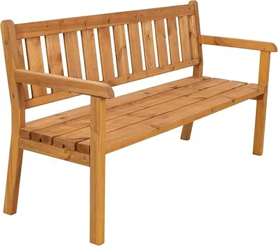 Imagen del producto de Banco de jardín para 3 personas, resistente a la intemperie, color marrón cálido