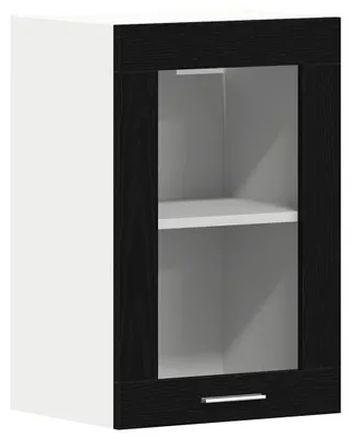 Produktbild von vidaXL Hängeglasschrank Schwarz Eichen-Optik 40 x 31 x 60 cm Holzwerkstoff