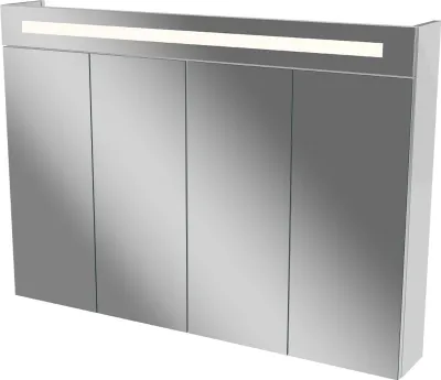 Produktbild von FACKELMANN LED Spiegelschrank TWINDY / Badschrank mit Falttüren und 3D Effekt / Maße (B x H x T): ca. 110 x 78,5 x 16,5 cm / hochwertiger Schrank mit Spiegel und fürs Bad / Korpus: Weiß