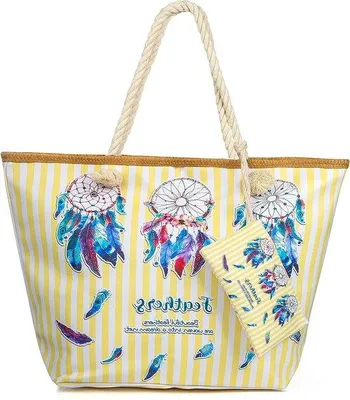 Produktbild von XXL Große Strandtasche mit Reißverschluss – Damenstrandtasche für Reisen und zum Schwimmbad, XL-Größe