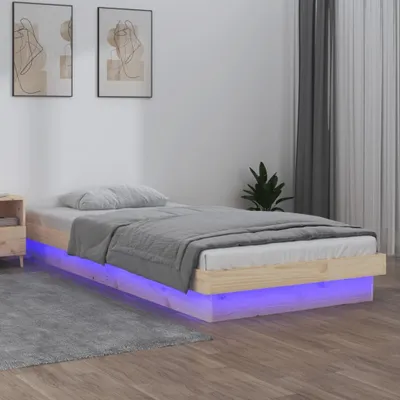 Image de Maison Exclusive - Lit en bois massif avec éclairage LED 100x200 cm