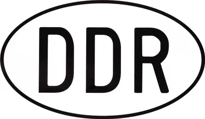 Zdjęcie produktu dla Naklejka "DDR" 150x90mm, owalny