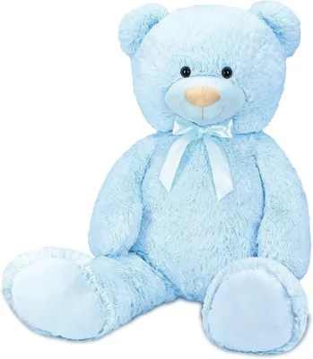 Image de Ours en peluche XXL - Grand ours câlin - Idée cadeau - Fourrure ultra-douce - 100 cm - Bleu clair
