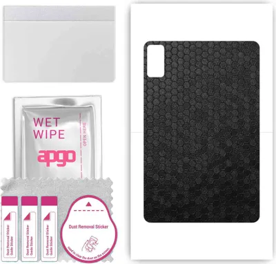 Produktbild von apgo Rückseite Schutzfolie, Skin, kompatibel mit Xiaomi Pad 5 Pro 12.4, Hinten Displayschutzfolie aus Vinylfolie, kratzfest, einfache Montage - Schwarze Honigwabe