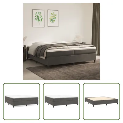 Produktbild von The Living Store Bettgestell Dunkelgrau 200x200 cm Samt