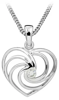 Produktbild von Romantische Herz-Halskette mit Zirkon SC408