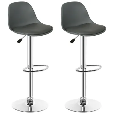Produktbild von 2er set Barhocker aus Kunstleder,Barstuhl Tresenhocker höhenverstellbar Grau
