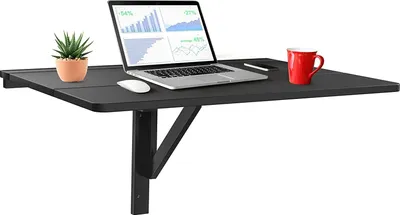 Produktbild von Klapptisch Holz, platzsparende Hängetisch, 80x60 cm Esstisch zur Wandmontage (Schwarz)