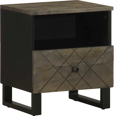Produktbild von Nachttisch Schwarz 40x33x46 cm Massivholz Mango