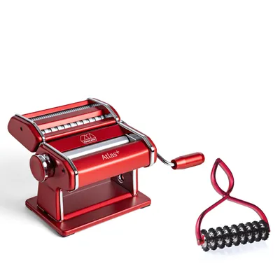 Productafbeelding van Marcato Nudelmachine ATLAS PLUS, kleur rood, met Pastabike AT+RSO-PB, artikelnummer 8000011008851
