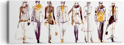 Produktbild von Bild auf Leinwand - Leinwandbild - eleganc e Farbe weiblich Mannequins - 90x30cm - Wand Bild - Wanddeko - Leinwanddruck - Bilder - Kunstdruck - Leinwand bilder - Wandkunst - CA90x30-3093