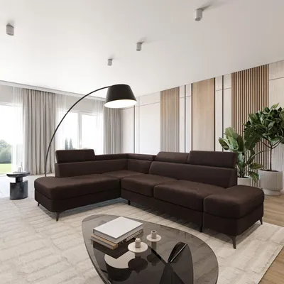Produktbild von Masseno Ecksofa AVISE M L-S mit Schlaffunktion L-Form, Sofa mit Bettkasten, Wohnzimmersofa, Couch, Soffa, Bettsofa, Couchgarnitur- Braun, MONOLITH 29