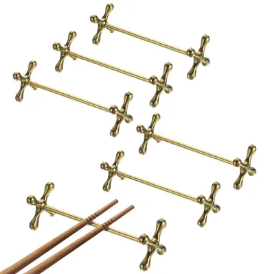 Besteckhalter 6er-Set, Zinklegierung, Gold, rutschfest, 8x3x3 cm