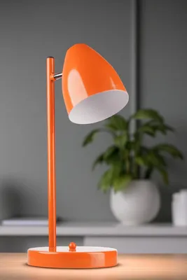 Produktbild von Opviq, Hochwertige Tischlampe, Orange, Metallkörper, Ø4-12,5 cm, 43 cm hoch