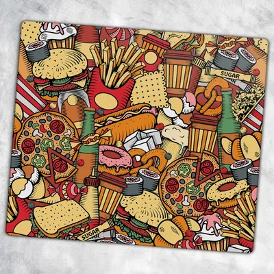 Produktbild von Glas-Herdabdeckplatten Glaskeramikkochfeld-Abdeckung Spritzschutz Glas 60 cm x 52 cm - Pizza Motiv