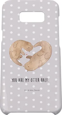Produktbild von Mr. & Mrs. Panda Samsung Galaxy S8 plus Handyhülle  Otter Herz - Grau Pastell - Geschenk, Handy, Cover, Liebe, Hochzeitstag, Case, Hülle