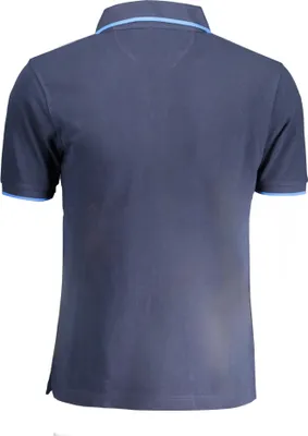 Immagine prodotto di Polo da uomo blu - maniche corte, ricamo, dettagli a contrasto