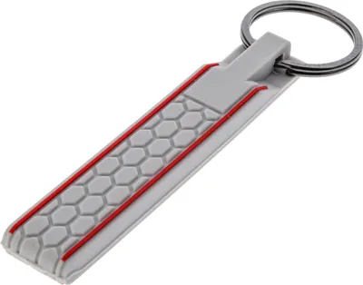 Produktbild von Silikon Schlüssel Band Key Tag Schlüssel Anhänger im Wabe Design Grau kompatibel mit Wabe Design von VW SEAT Skoda