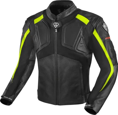 Immagine prodotto di Giacca in pelle da moto Arlen Ness Sportivo, nero/giallo, 48