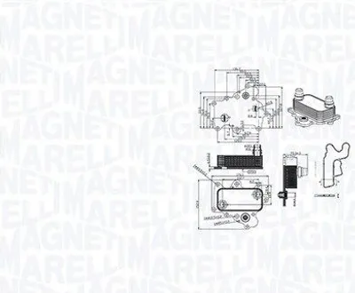 Produktbild von MAGNETI MARELLI 350300000400 Ölkühler Motoröl für ALFA ROMEO GIULIETTA (940) für FIAT DOBLO Kasten/Kombi (263) TIPO Kombi (356) BRAVO II (198)