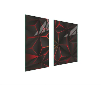 Produktbild von Herdabdeckplatten 2 teilig 75x52 Glaskeramikkochfeld Abdeckung Glas Schneidebrett Stück Schwarz