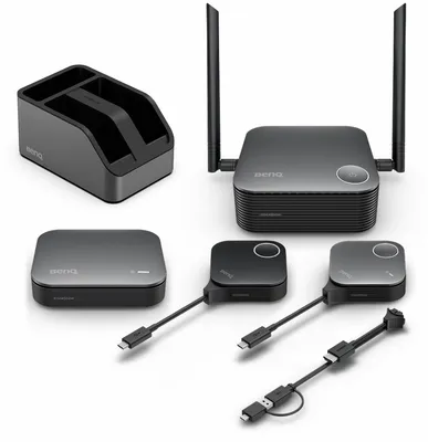 Produktbild von BenQ InstaShow VS25, Desktop, Schwarz, Extern, 2 dBi, 802.11a, 802.11b, 802.11g, Wi-Fi 4 (802.11n), Wi-Fi 5 (802.11ac), Wi-Fi 6 (802.11ax), 2400 Mbit/s