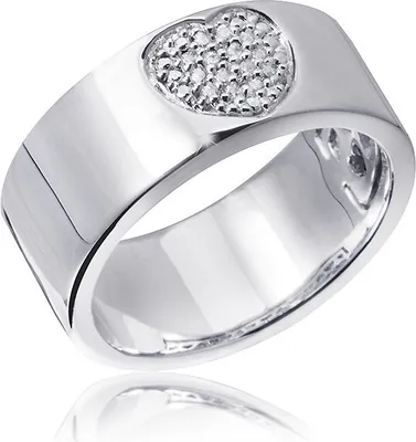 Produktbild von MATERIA Damen Bandring Ring Herz Liebe 925 Sterling Silber Silberring Zirkonia weiß rhodiniert SR-143