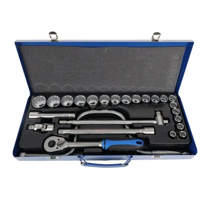 Produktbild von Dönges Steckschlüsselsatz 1/2", 25-teilig, 10-32 mm, zwölfkant (Steckschlüssel)